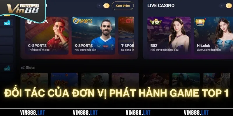 Vin88 - đối tác uy tín của các đơn vị cung cấp game online